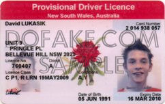 New South Wales Provisional Fake ID