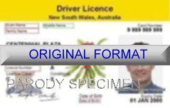 NEW SOUTH WALES DRIVER LICENSE ORIGINAL FORMAT, DESIGN SPECIFICATIONS, NOVELTY SECURITY CARD PROFILES, IDENTITY, NEW SOFTWARE ID SOFTWARE NEW SOUTH WALES driver