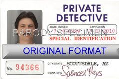 private detective identity, new identity, novelty id new id for privcacy detective novelty id card designs