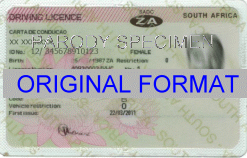 SOUTH AFRICA DRIVER LICENSE ORIGINAL FORMAT, DESIGN SPECIFICATIONS, NOVELTY SECURITY CARD PROFILES, IDENTITY, NEW SOFTWARE ID SOFTWARE