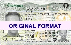 VERMONT FAKE VERMONT SCANNABLE FAKE VERMONT DRIVING LICENSE WITH HOLOGRAMS