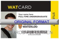 WATERLOO UNIVERSITY, DRIVER LICENSE ORIGINAL FORMAT, DESIGN SPECIFICATIONS, NOVELTY SECURITY CARD PROFILES, IDENTITY, NEW SOFTWARE ID SOFTWARE
